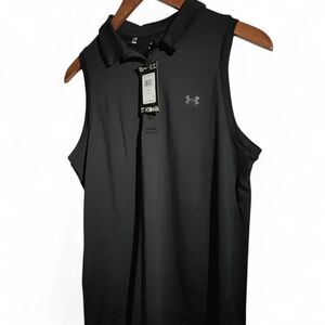 Under Armour Women's UA Zinger Sleeveless Golf Polo Shirt Black Size Large NWT